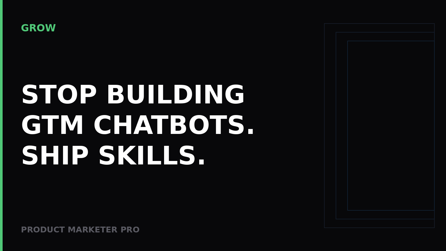 Stop building GTM chatbots. Ship skills.