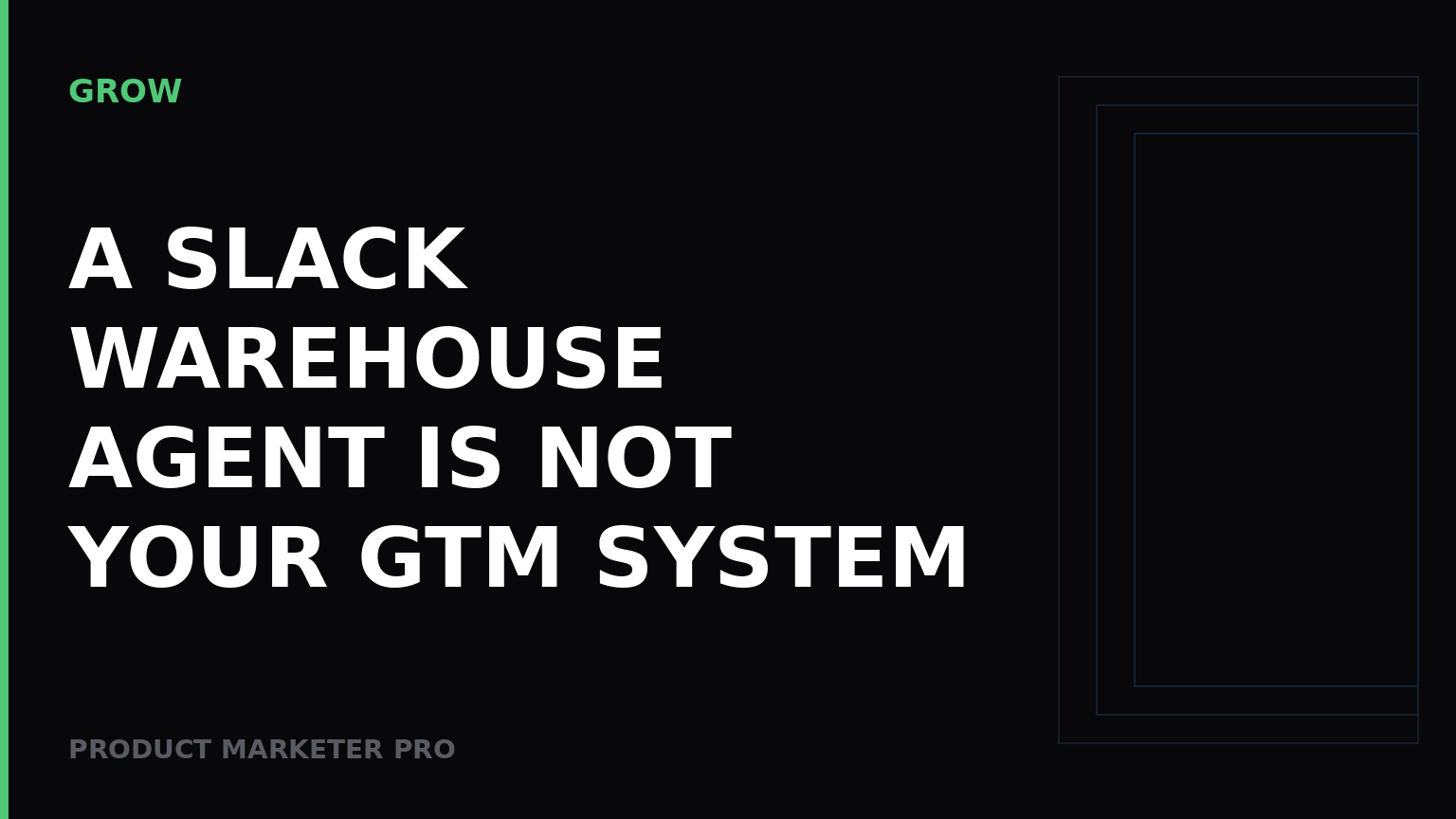 A Slack warehouse agent is not your GTM system