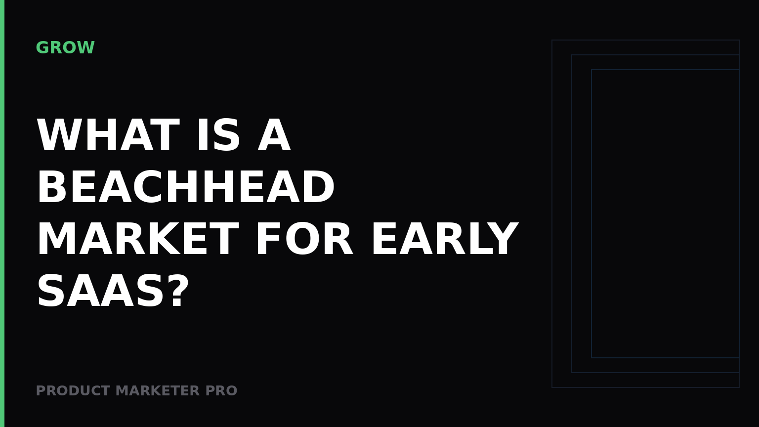 What is a beachhead market for early SaaS?