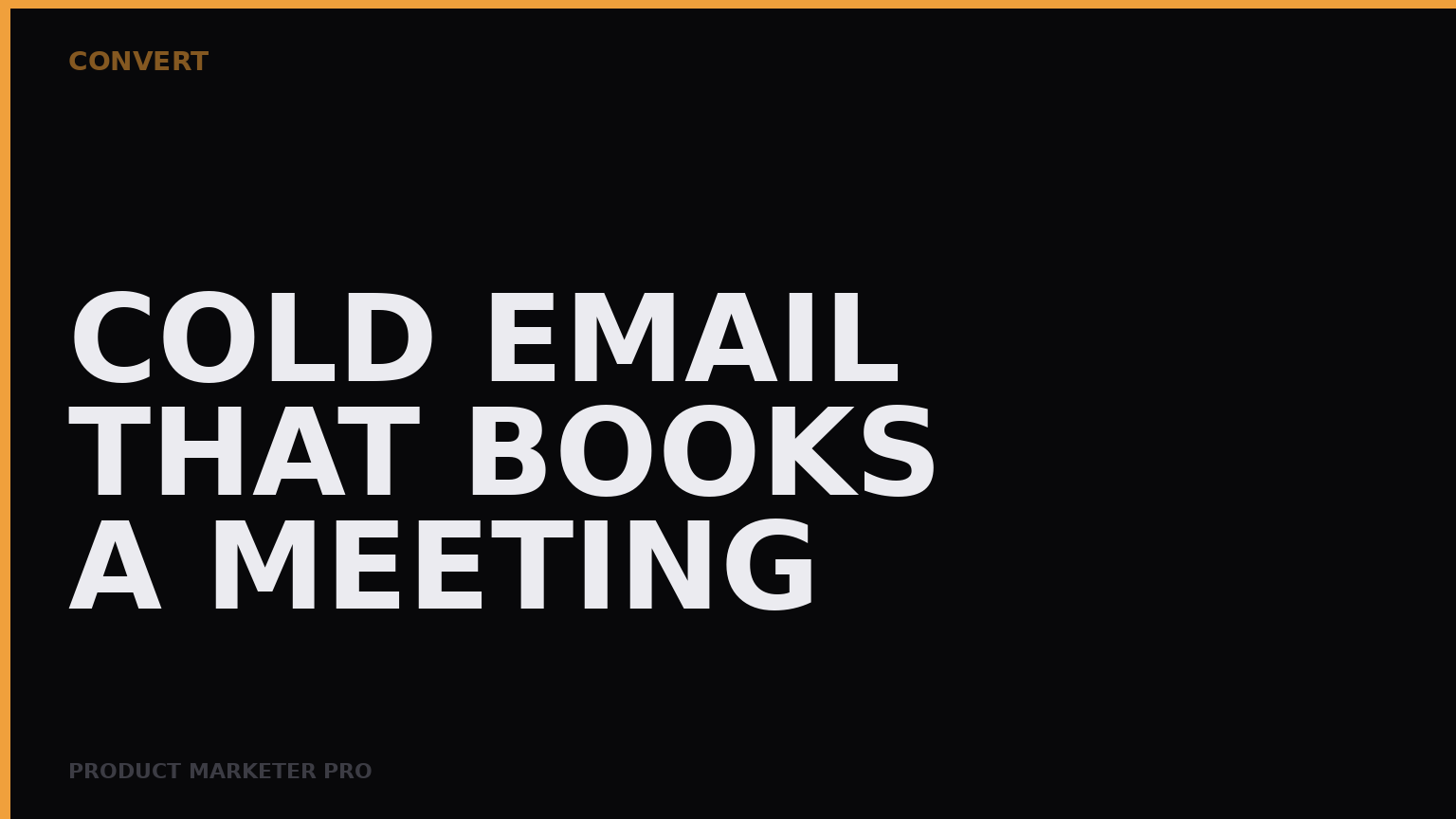 How to write a cold email that books a meeting
