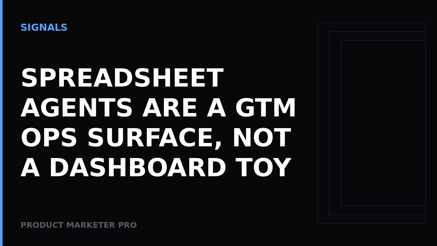 Spreadsheet agents are a GTM ops surface, not a dashboard toy