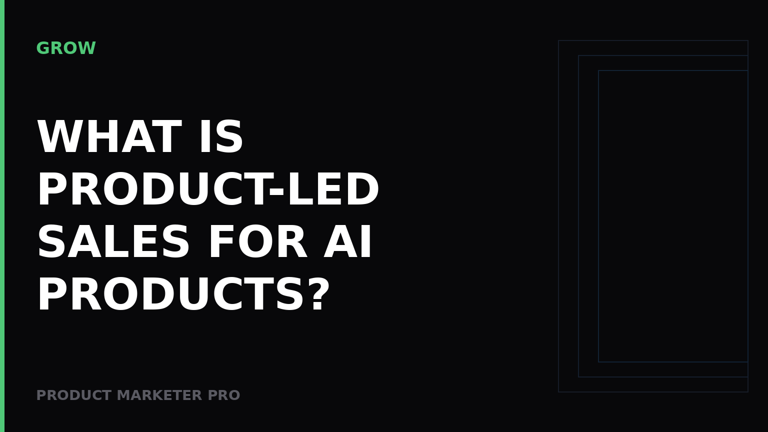 What is product-led sales for AI products?