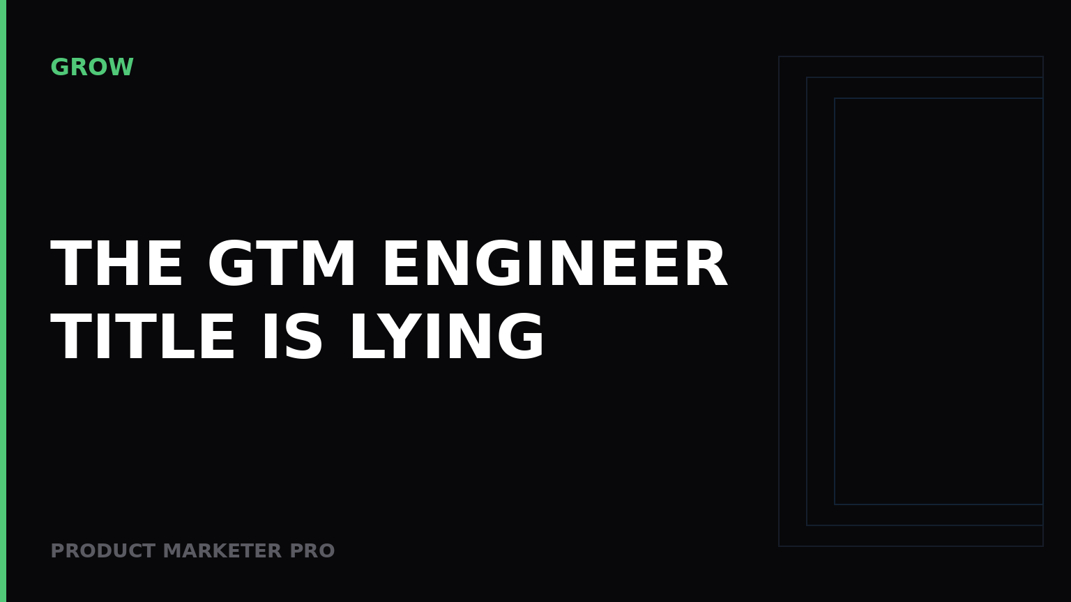 The GTM engineer title is lying