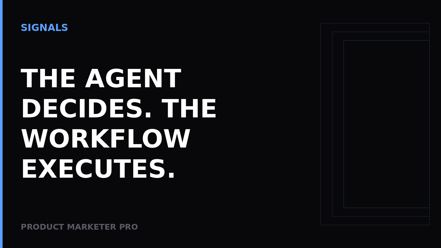 The agent decides. The workflow executes.