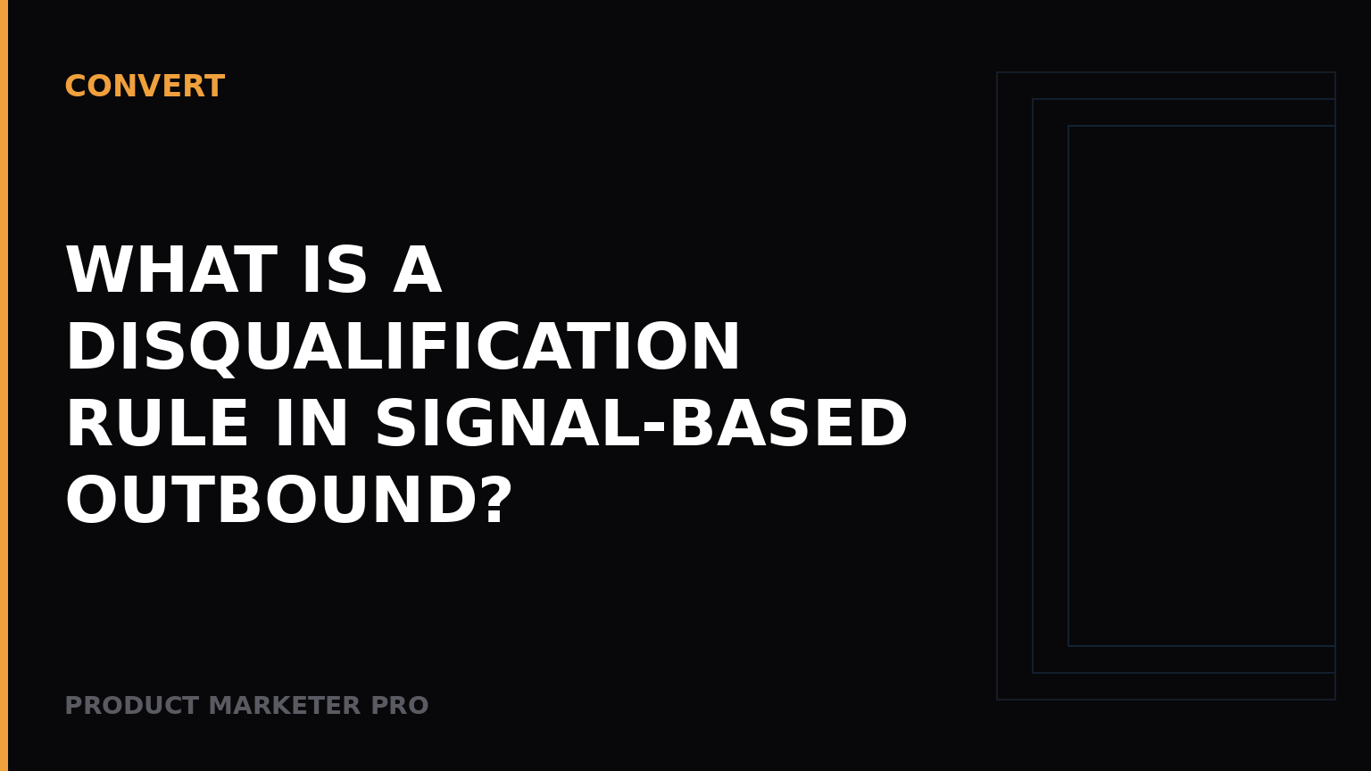 What is a disqualification rule in signal-based outbound?